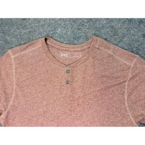 BKE Men's Large Henley T-Shirt‎ NWOT Salmon Pink Short Sleeve Casual